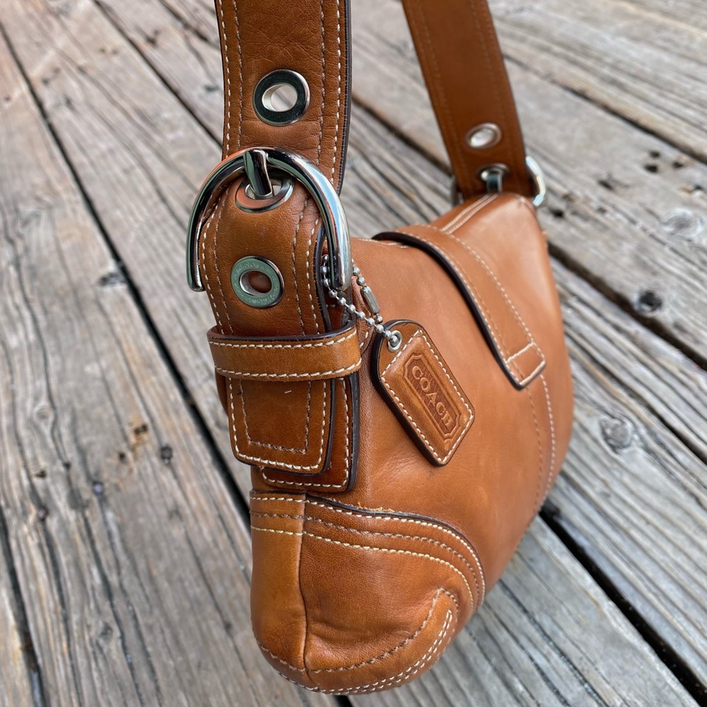 Vintage Y2K Coach Legacy F10188 British Tan Leather Small Hobo Bag - Picture 5 of 10